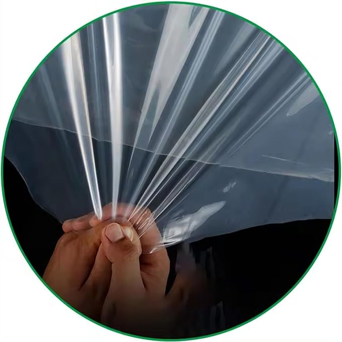 Singhal Greenhouse Poly House Sheet, 200 GSM Transparent Plastic , UV Treated, Dust-Proof, Waterproof, Heavy Duty for Greenhouse Protection