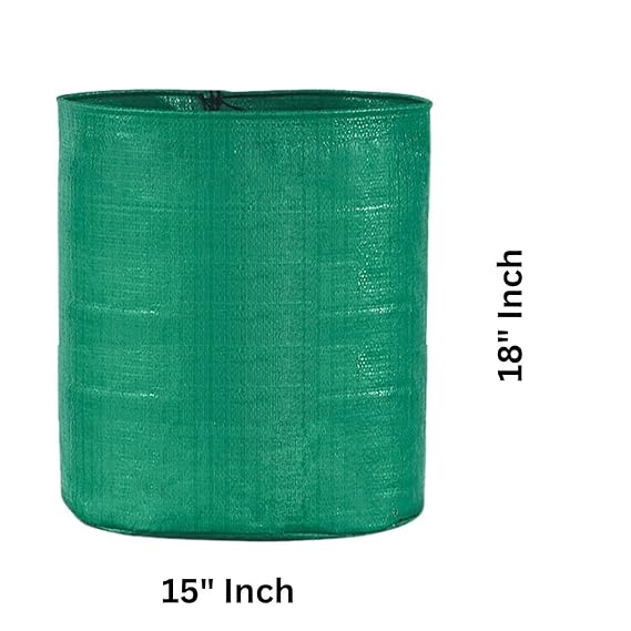 HDPE UV Protected Round Plants Grow Bags, Green Color Ideal for Terrace and Vegetable Gardening