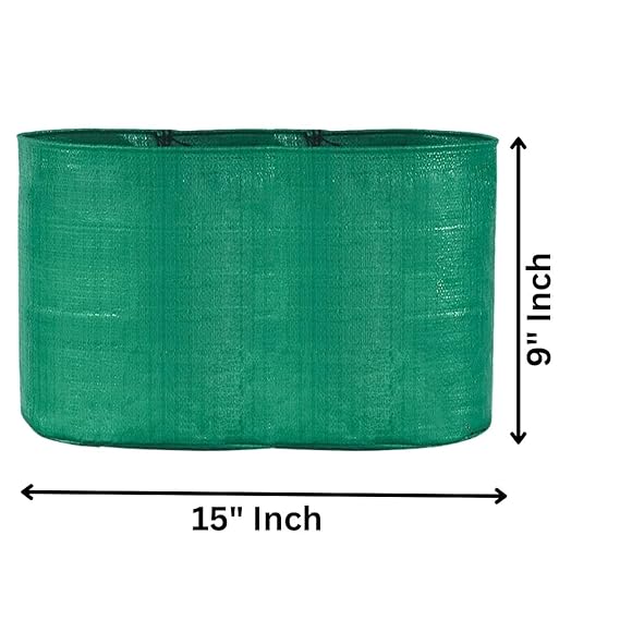 HDPE UV Protected Round Plants Grow Bags, Green Color Ideal for Terrace and Vegetable Gardening