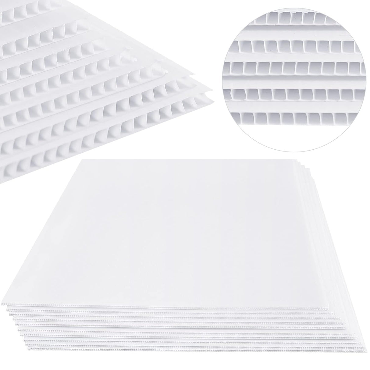 Singhal PP Corrugated Sheets 5MM Thick Durable, Versatile Ideal for Packaging, Art & Craft, Decoration, DIY Work, Scrapbooking, Size 9 X 15 inch White