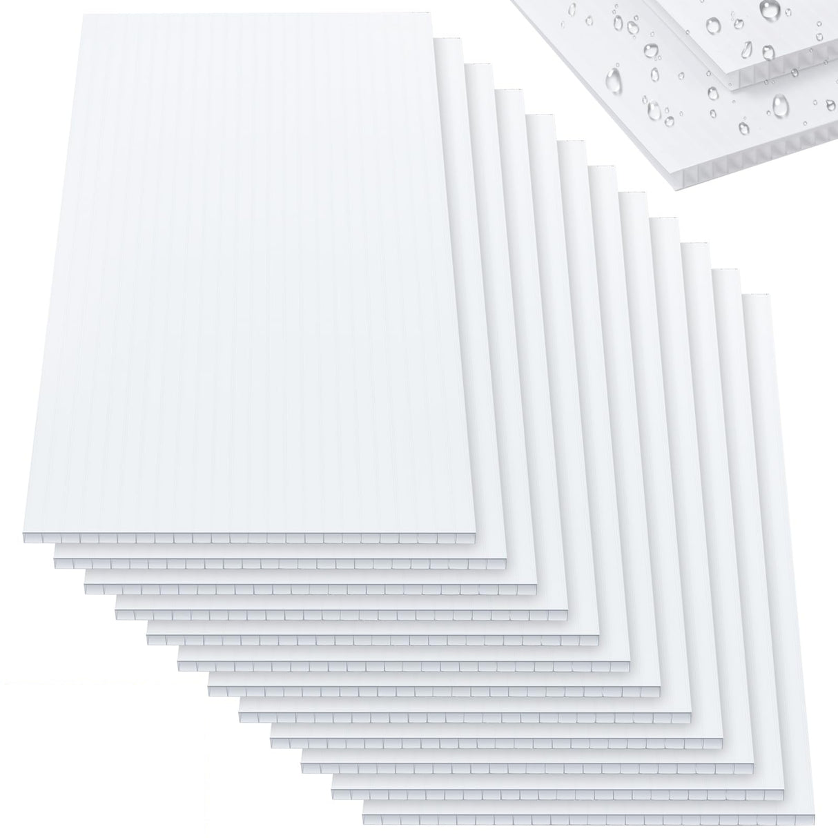 Singhal PP Corrugated Sheets 5MM Thick Durable, Versatile Ideal for Packaging, Art & Craft, Decoration, DIY Work, Scrapbooking, Size 9 X 15 inch White
