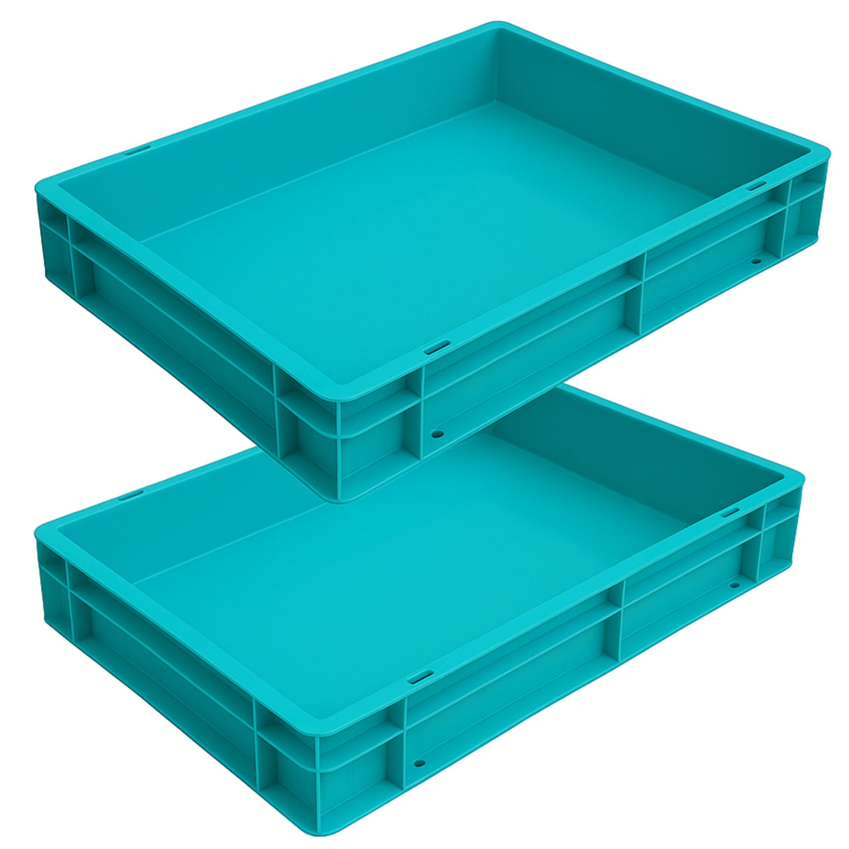 SINGHAL Plastic Crate 600x400x80 MM, Heavy Duty Multipurpose Portable Storage Basket for Vegetables, Fruits, Milk & Large Items