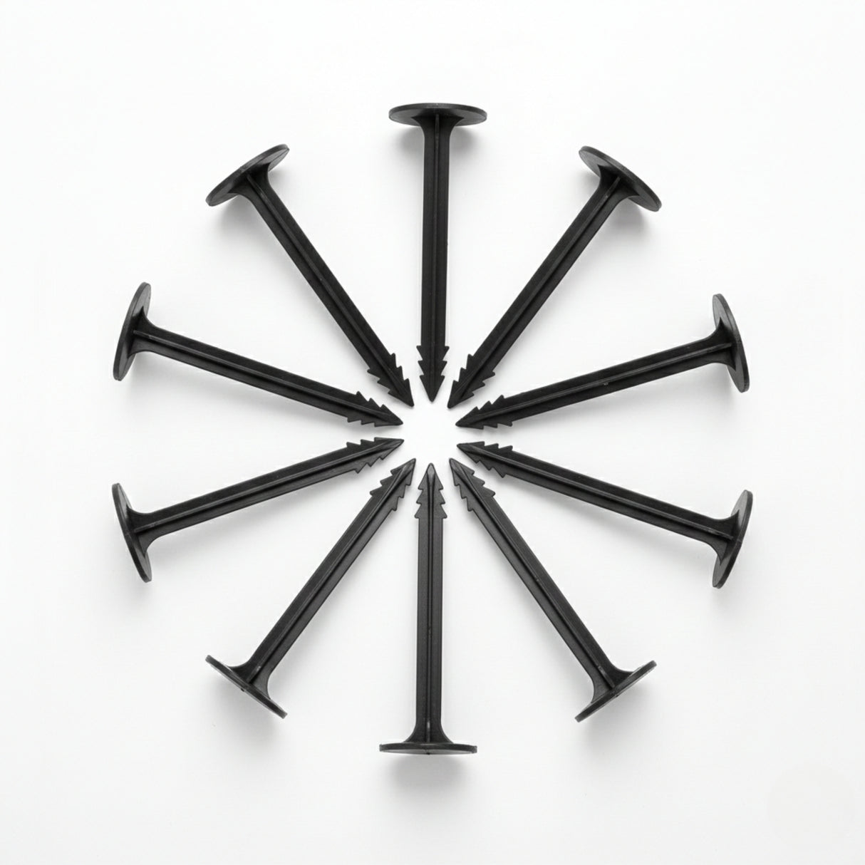 Singhal Weed Mat Nails - Plastic Ground Anchor Peg 17 cm | Heavy Duty Garden Stake for Weed Mat, Landscape Fabric & Net Fixing | UV Resistant, Weatherproof, Barbed Design (Black)