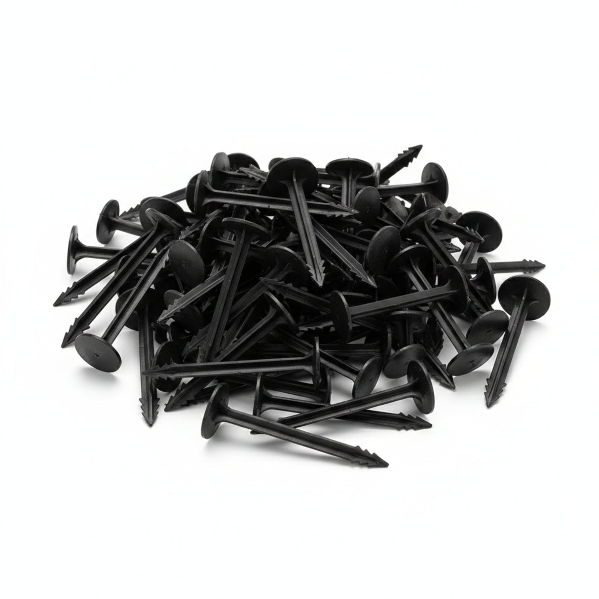 Singhal Weed Mat Nails - Plastic Ground Anchor Peg 17 cm | Heavy Duty Garden Stake for Weed Mat, Landscape Fabric & Net Fixing | UV Resistant, Weatherproof, Barbed Design (Black)