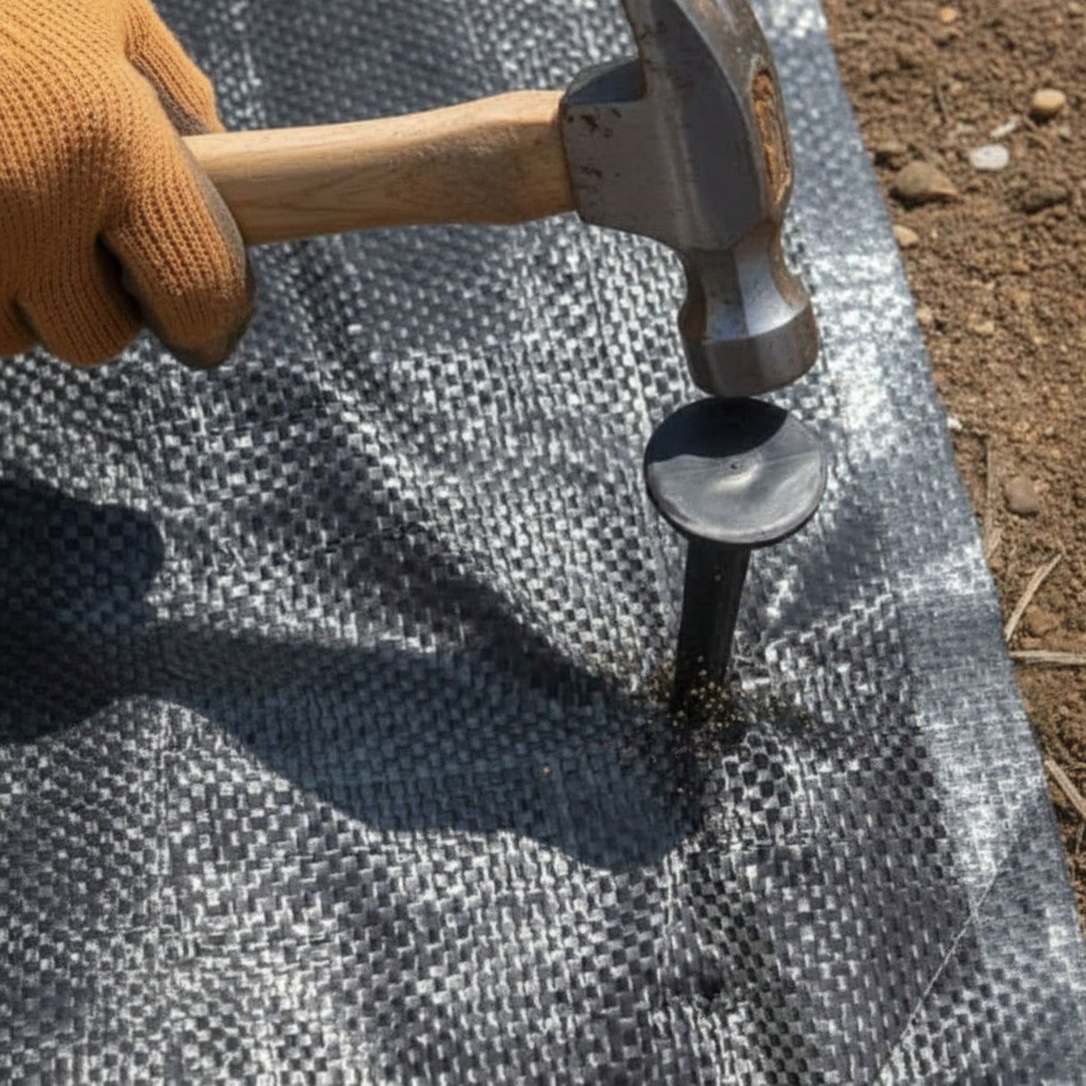 Singhal Weed Mat Nails - Plastic Ground Anchor Peg 17 cm | Heavy Duty Garden Stake for Weed Mat, Landscape Fabric & Net Fixing | UV Resistant, Weatherproof, Barbed Design (Black)