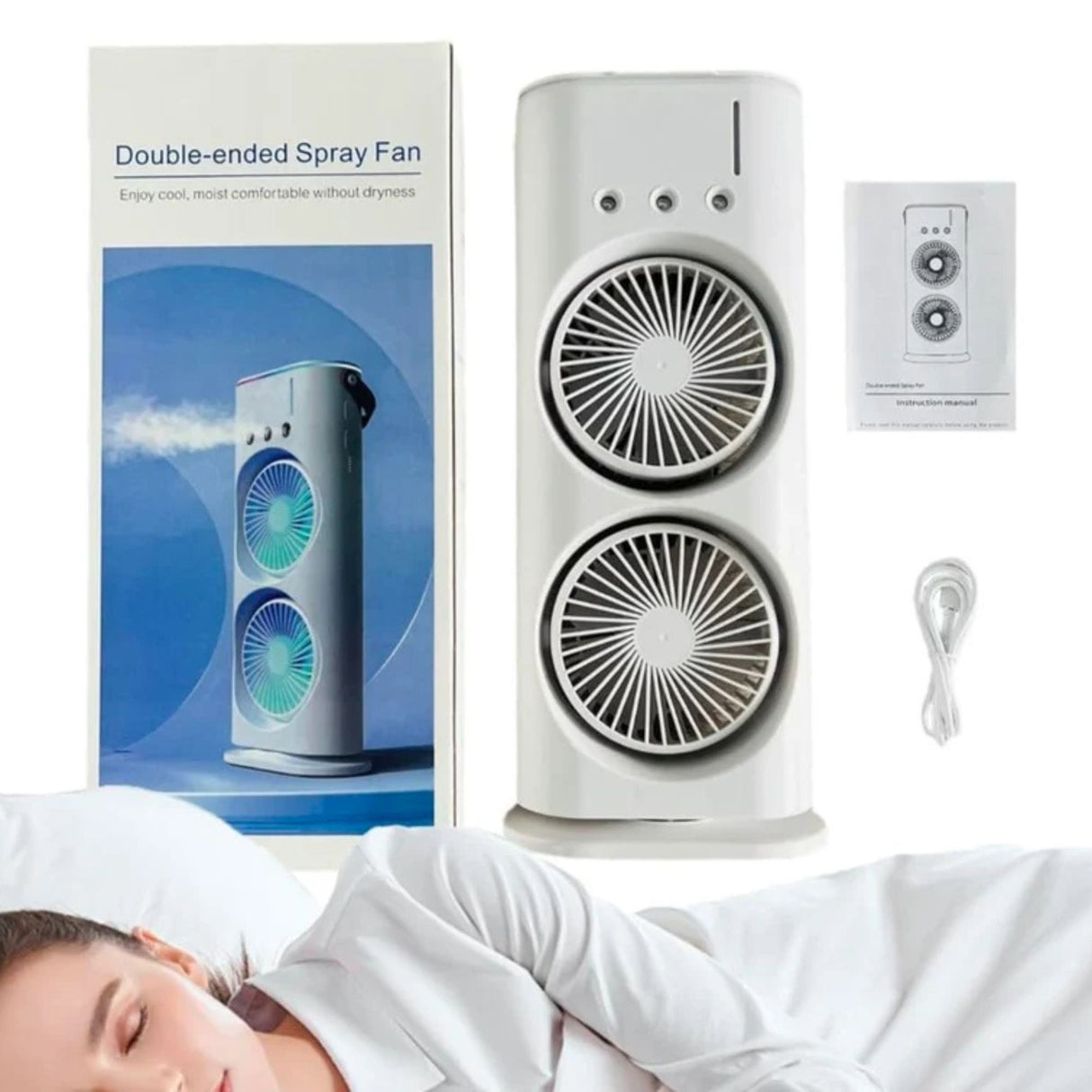 Singhal Double Ended Spray Fan Desk Fan with Mist Spray for Refreshing Cooling Portable Room Air Purifier