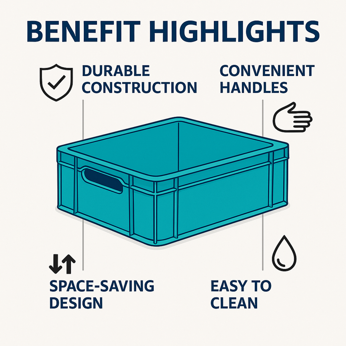 SINGHAL Plastic Jali Crate 600x400x80 MM, Heavy Duty Multipurpose Portable Storage Basket for Vegetables, Fruits, Milk & Large Items