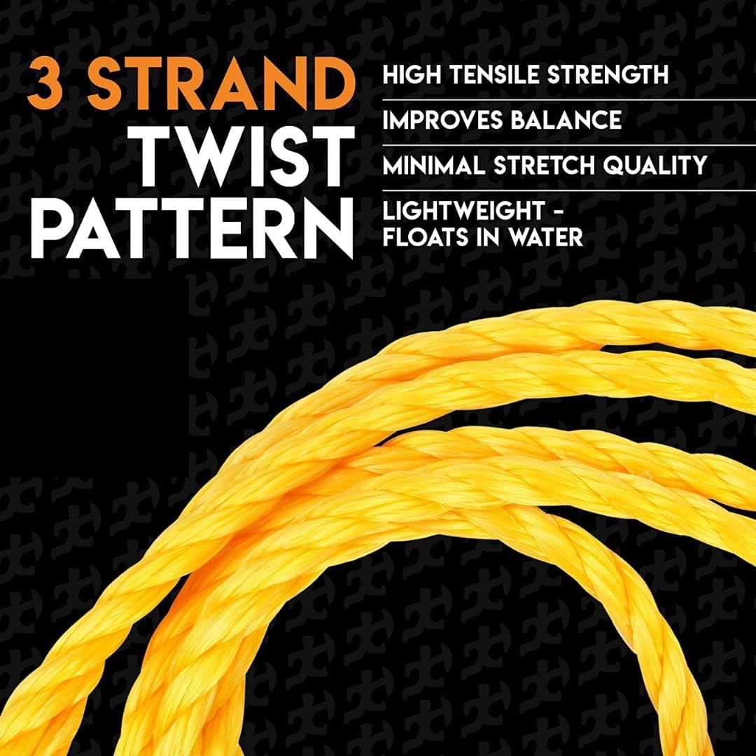 Singhal PP Rope Yellow 220m | High Tensile Strength Nylon Virgin Plastic Twist Rope | Durable, Lightweight, Weatherproof Multiuse Rope for Indoor & Outdoor – Clothes Drying, Packing, Fishing, Survey Line & More