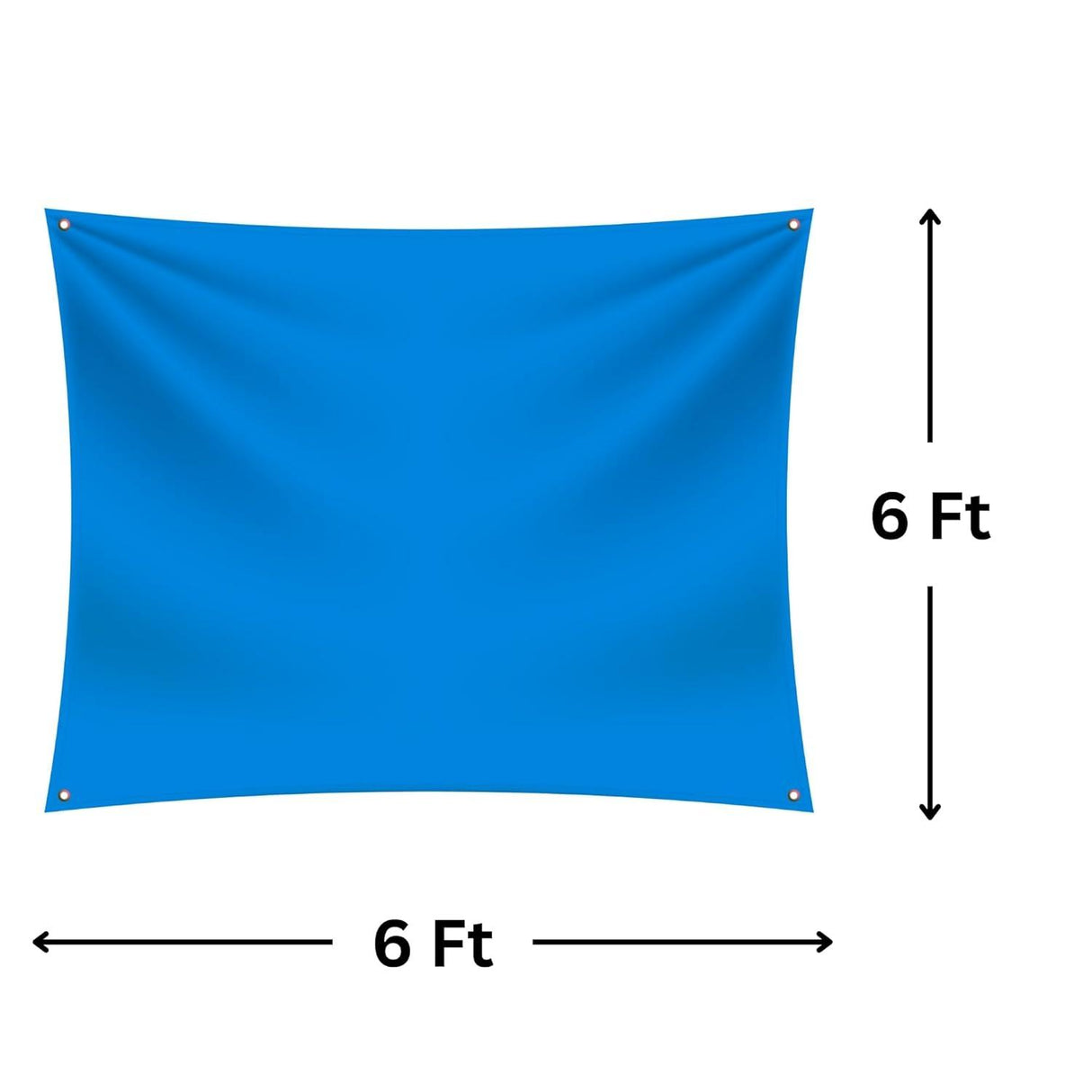 6x6ft 170 GSM Tarpaulin Sheet, Waterproof HDPE, UV Treated, Heavy Duty Blue Cover with Strong Aluminum Eyelets at Every Corner for Multipurpose Use - Singhal Mart