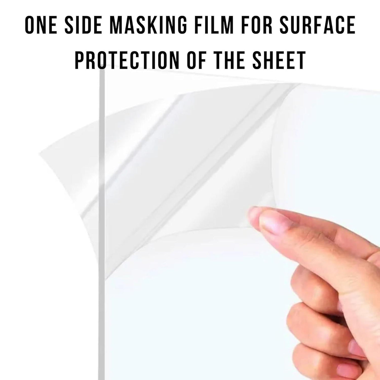 70x46 cm Clear PP Transparent Sheet, 350 Micron, Pack of 50 with One-Side Masking Film for Surface Protection - Singhal Mart