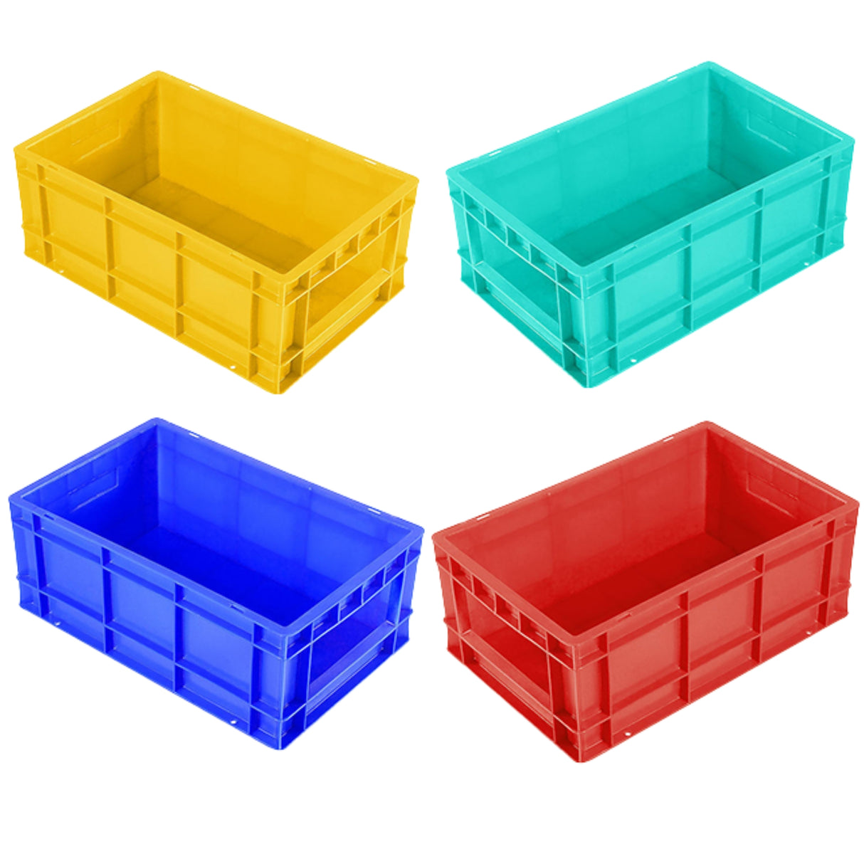 SINGHAL Plastic Crate 500x325x150 MM, Heavy Duty Multipurpose Portable Storage Basket for Vegetables, Fruits, Milk & Large Items