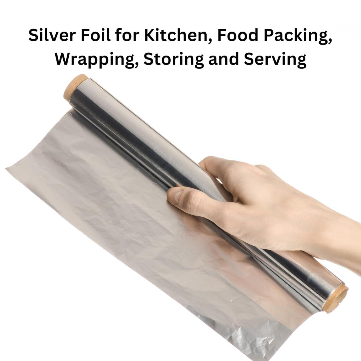 Aluminum Foil, 18 Meters, 11 Microns – Silver Foil for Kitchen, Food Packing, Wrapping, Storing, and Serving, Pack of 1 - Singhal Mart