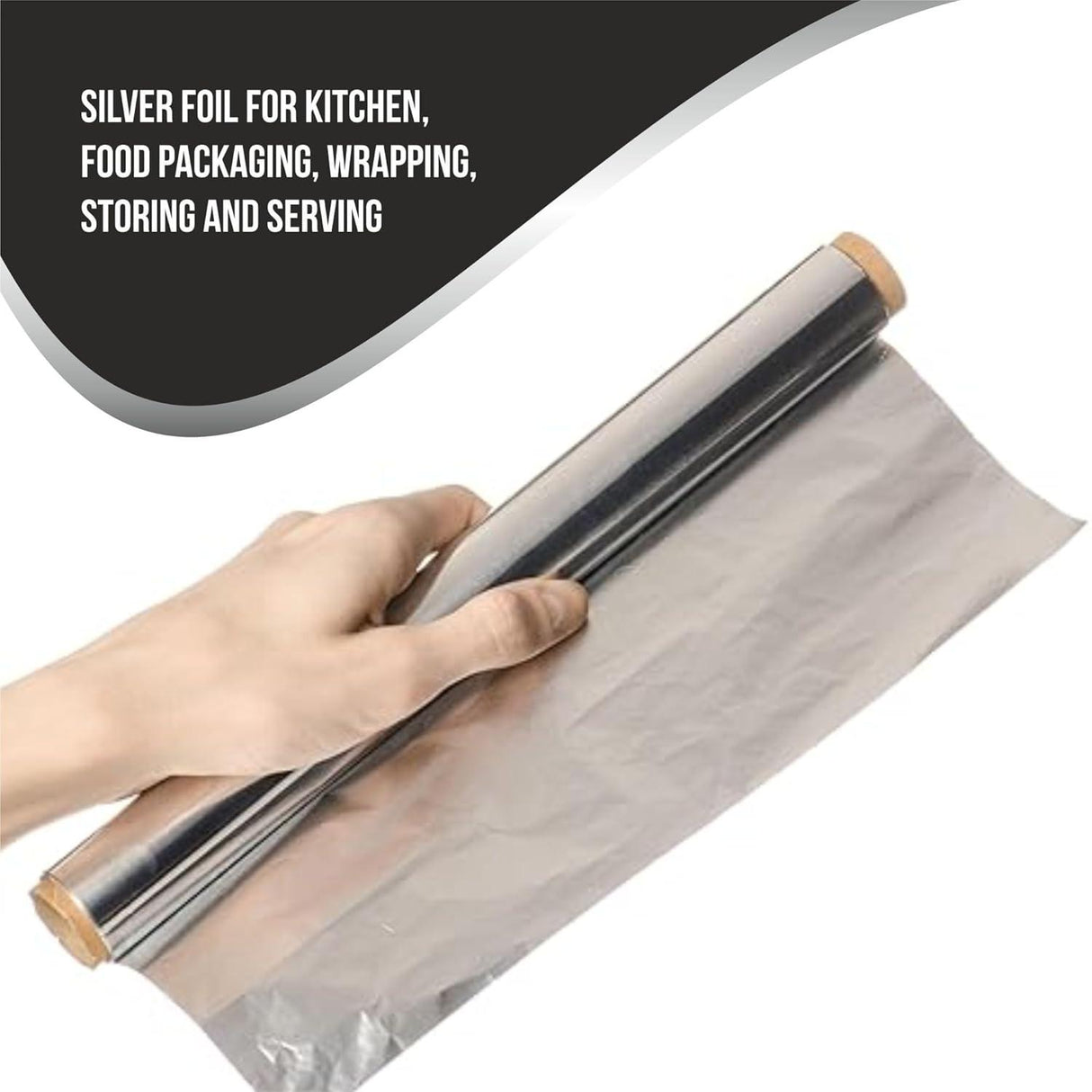 Aluminum Foil, 72m x 11mic, Silver | Kitchen Wrap, Food Packing, Storing & Serving - Set of 2 Rolls - Singhal Mart