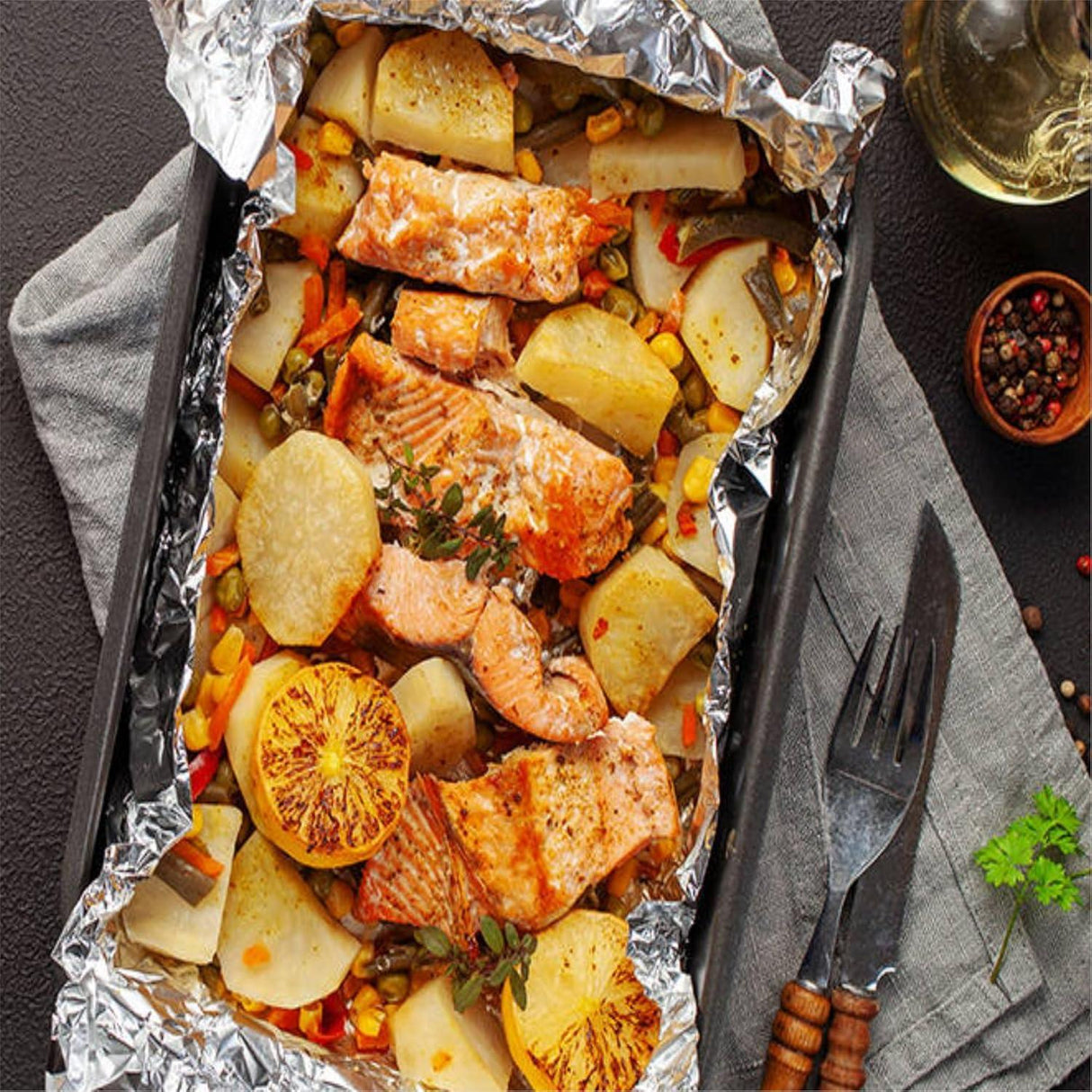 Aluminum Foil, 72m x 11mic, Silver | Kitchen Wrap, Food Packing, Storing & Serving - Set of 2 Rolls - Singhal Mart