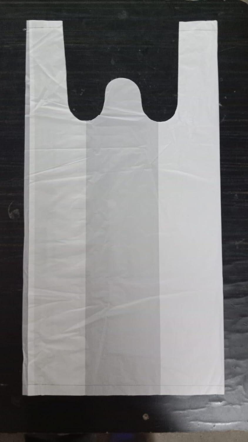 Biodegradable & Compostable Certified Eco-Friendly Carry Bags Length 16 inch Breadth is 8 inch (Gusset is 2.5 Each Side) (16x20 Inch, 200) - Singhal Mart