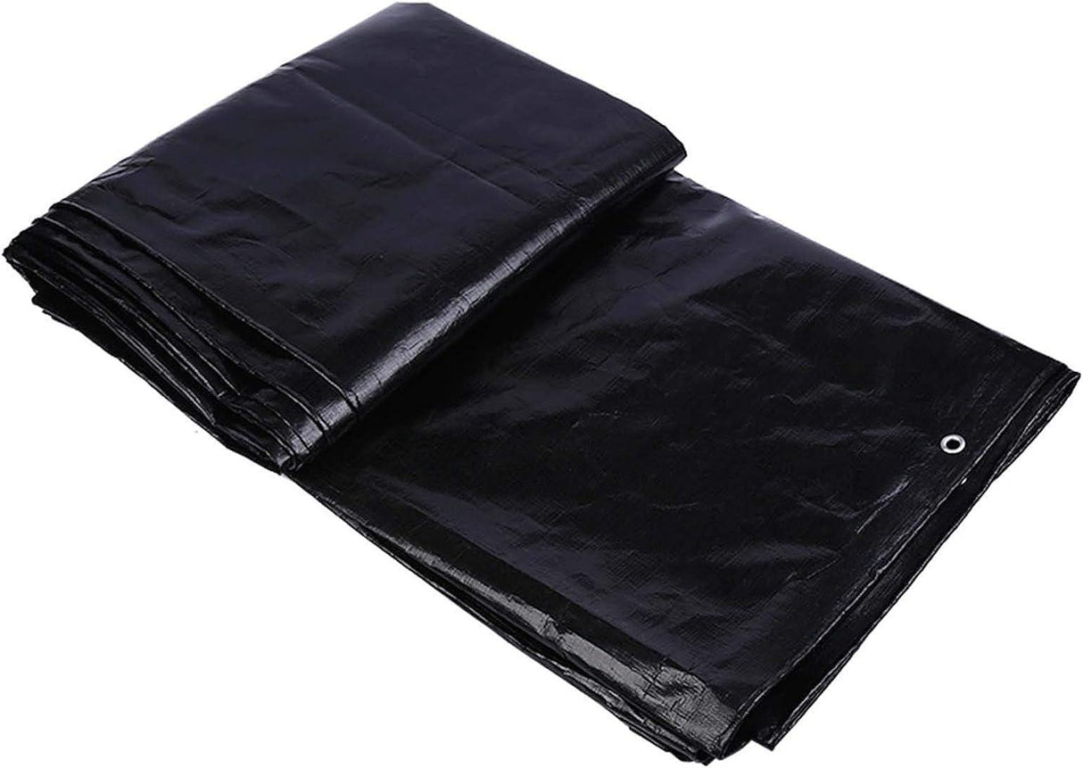 Black Tarpaulin Sheet 16x24ft | Heavy Duty UV Resistant, 170 GSM, Reinforced Eyelets, Waterproof, 100% Pure Virgin Material, for Various Uses - Singhal Mart