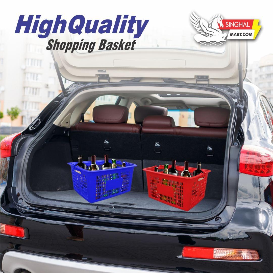 Blue Color Personal Shopping Cart for Carry away & store in Car boot space - Singhal Mart