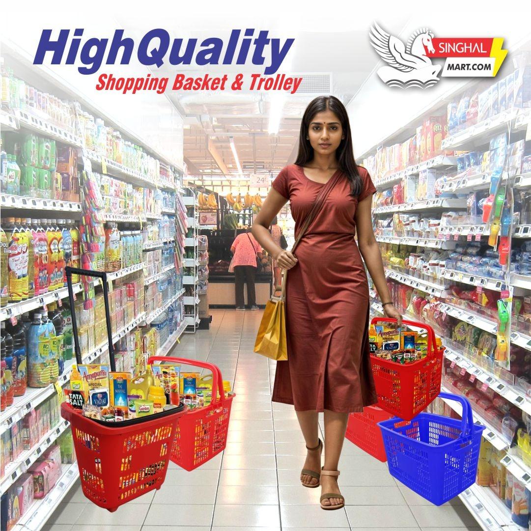 Blue Color Personal Shopping Cart for Carry away & store in Car boot space - Singhal Mart