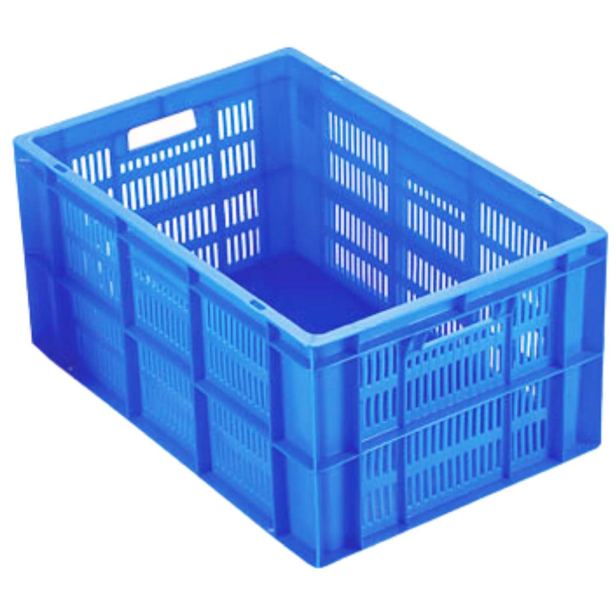 Blue Plastic Crate with 54.5-Liter Capacity, Measuring 600 x 400 x 285 mm – Ideal for Storage and Organization - Singhal Mart