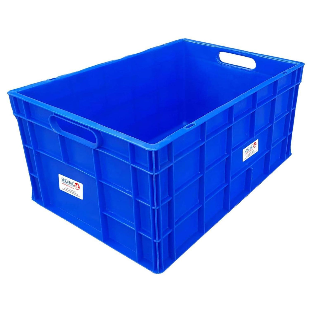 Blue Portable Plastic Crate 650 x 450 x 315 MM Vegetable, Fruit, Milk - Singhal Mart