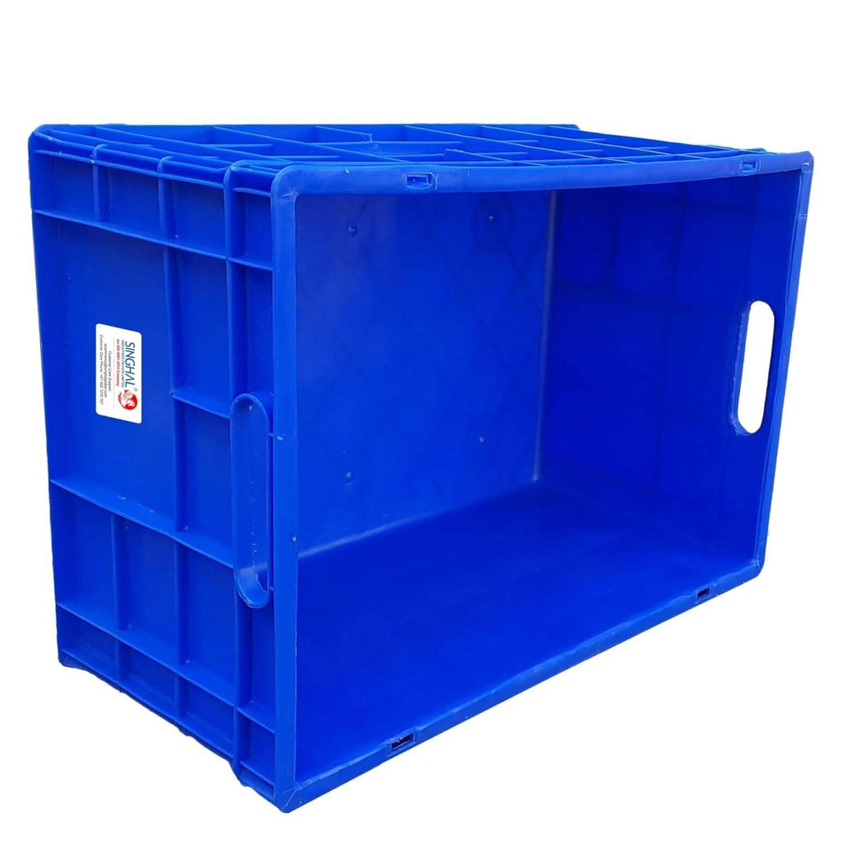 Blue Portable Plastic Crate 650 x 450 x 315 MM Vegetable, Fruit, Milk - Singhal Mart