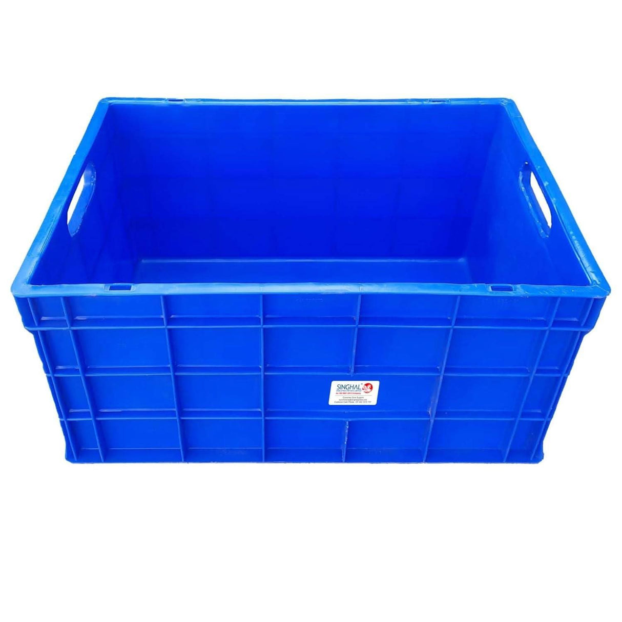 Blue Portable Plastic Crate 650 x 450 x 315 MM Vegetable, Fruit, Milk - Singhal Mart