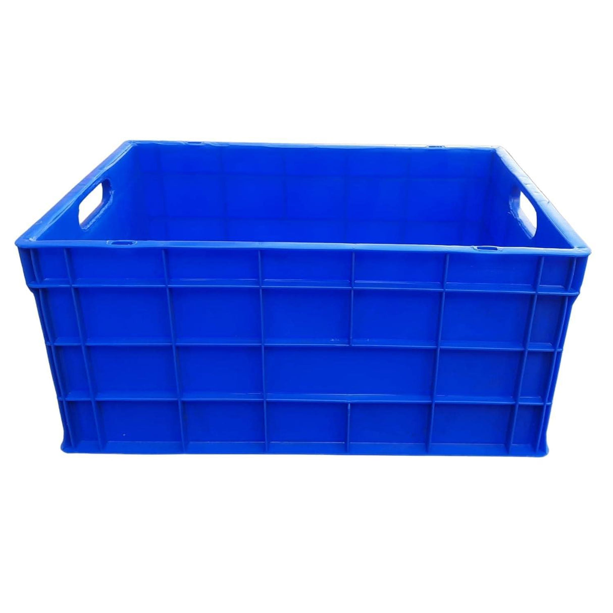 Blue Portable Plastic Crate 650 x 450 x 315 MM Vegetable, Fruit, Milk - Singhal Mart
