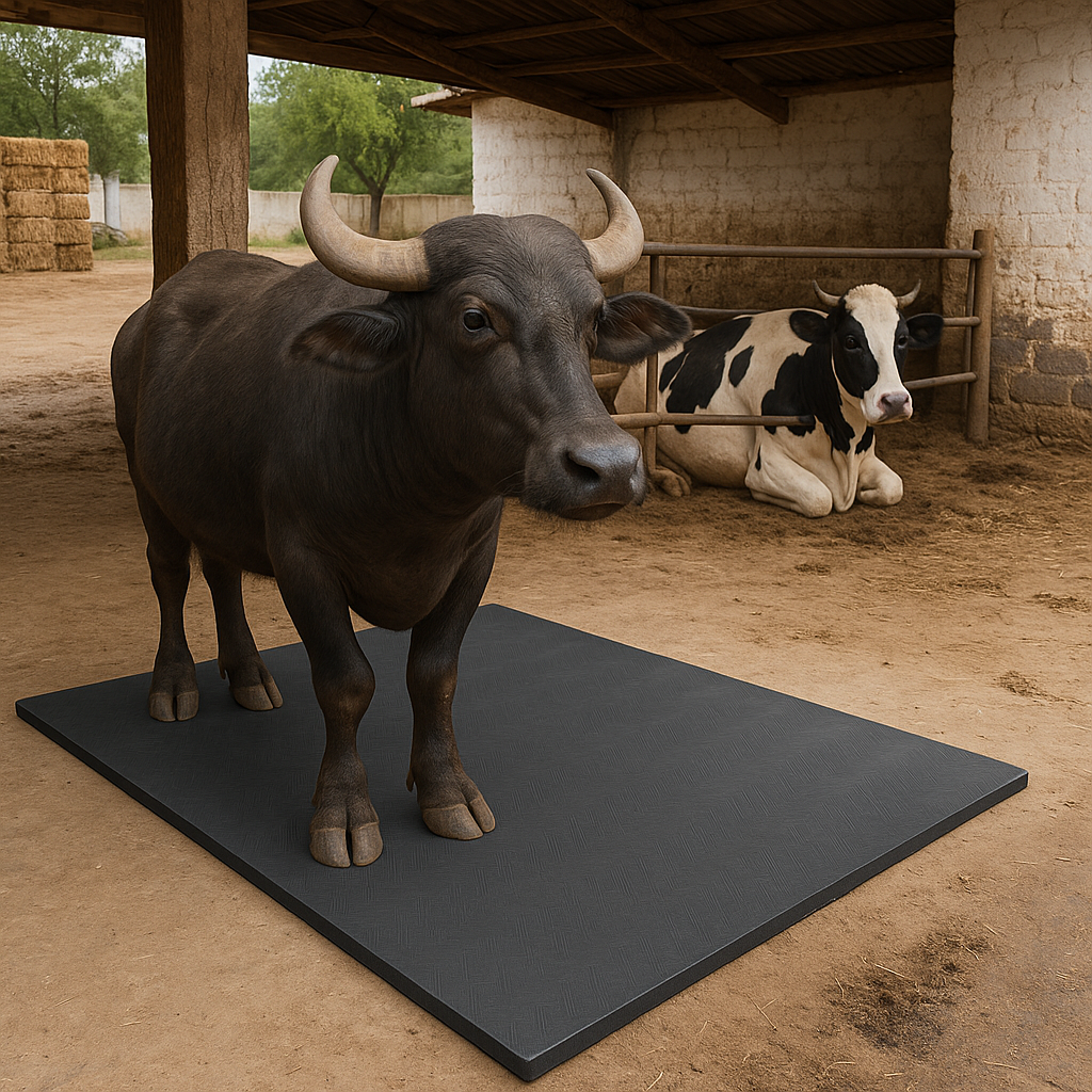 Cow-Mat Animal Feeding Mat, measuring 8 x 5 feet, designed to enhance comfort and efficiency for your livestock feeding needs