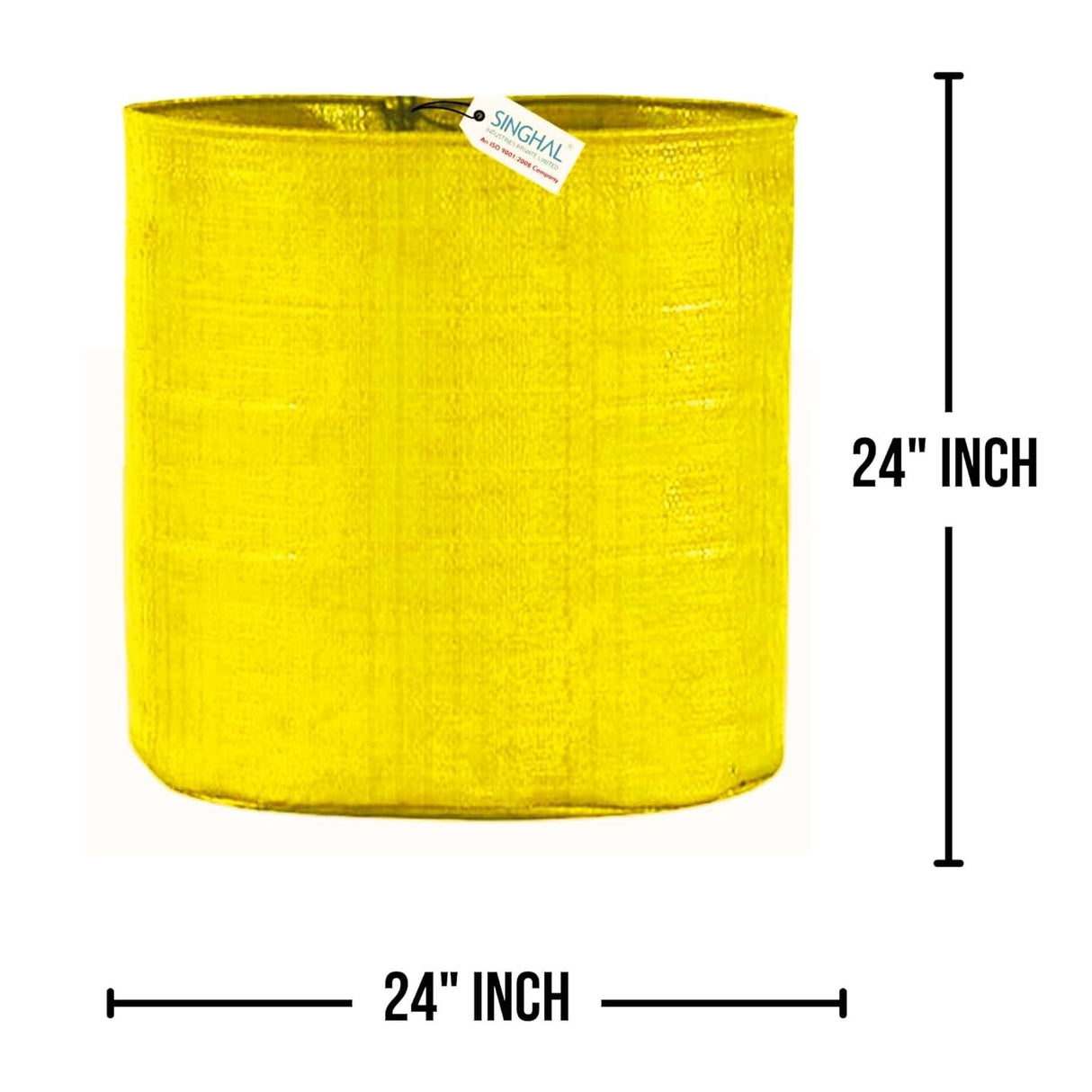 Combo Pack of 5 SINGHAL HDPE UV-Protected Yellow Round Grow Bags (24x24 Inch) – Perfect for Terrace and Vegetable Gardening - Singhal Mart
