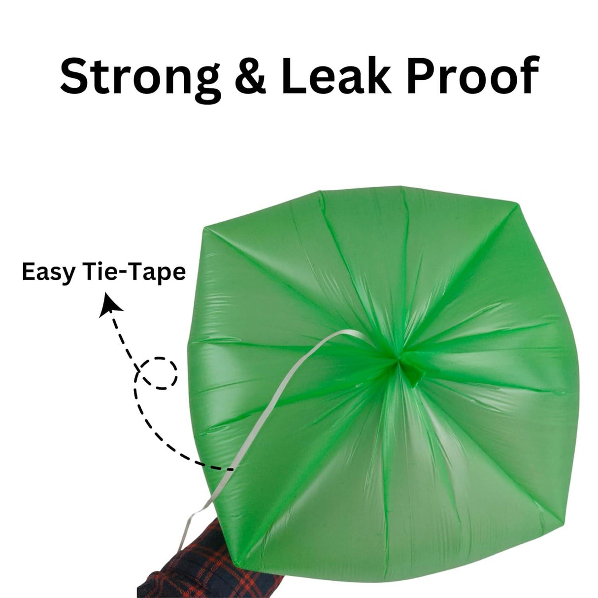 Compostable Garbage Bags 17x19 Inches, Small Size | 90 Bags (3 Rolls) Green Trash Bags with Easy Tie-Tapes for Dustbins - Singhal Mart