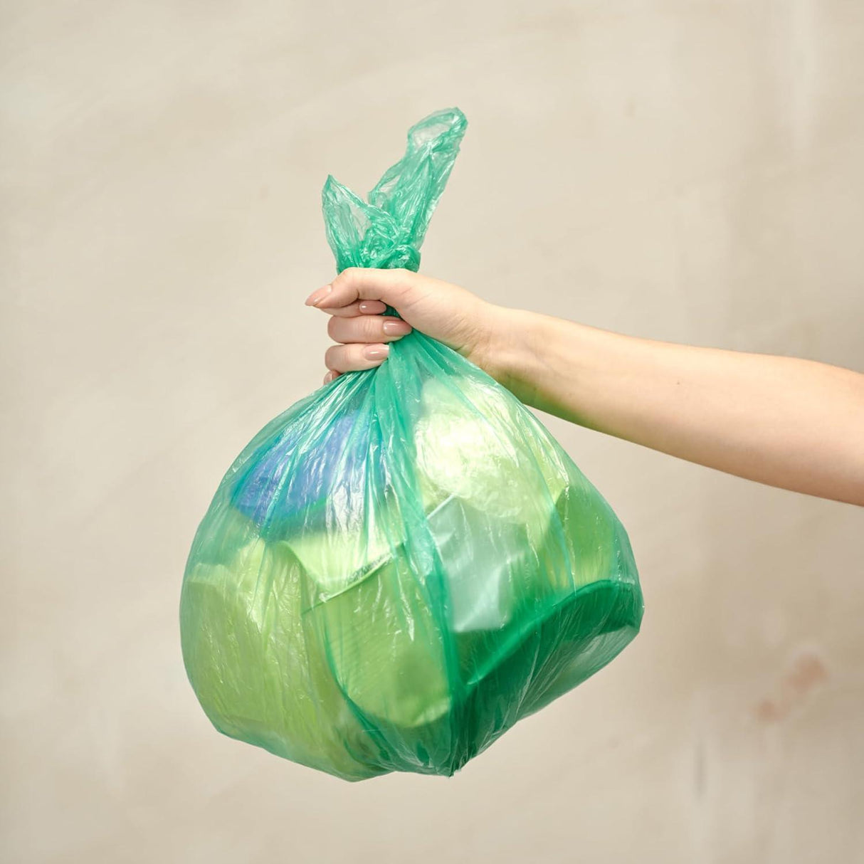 Compostable Garbage Bags 17x19 Inches, Small Size | 90 Bags (3 Rolls) Green Trash Bags with Easy Tie-Tapes for Dustbins - Singhal Mart