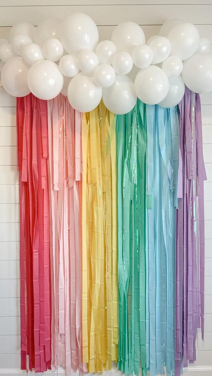 DIY Bright Tissue Tassel Garland Kit - Pack of 6 for Birthday, Girl's Parties, Bachelorette Celebrations - Each 1.5 Inches, 45 Meters Long - Singhal Mart