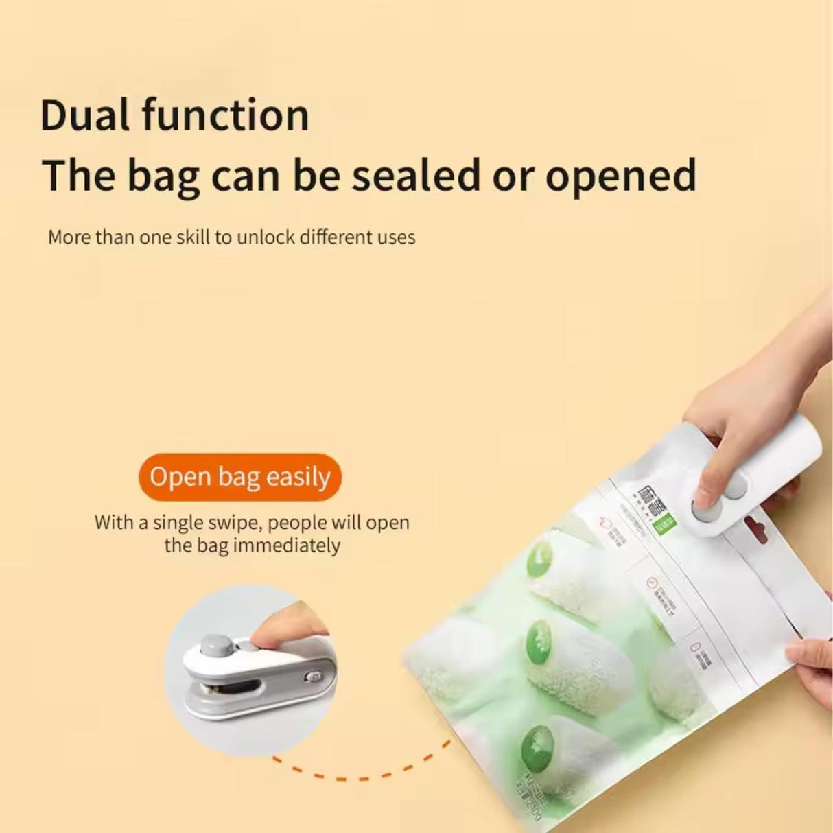 Discover the Portable Mini Sealing Machine: a handheld food sealer for snacks and chips, featuring a rechargeable Type-C for convenience - Singhal Mart