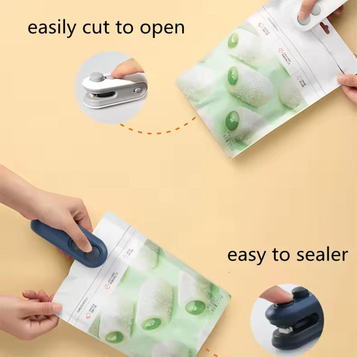 Discover the Portable Mini Sealing Machine: a handheld food sealer for snacks and chips, featuring a rechargeable Type-C for convenience - Singhal Mart