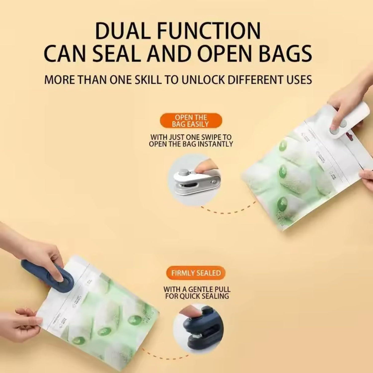 Discover the Portable Mini Sealing Machine: a handheld food sealer for snacks and chips, featuring a rechargeable Type-C for convenience - Singhal Mart