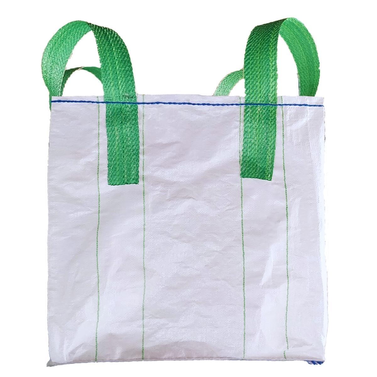 FIBC Jumbo Bulk Bag Heavy Duty 80x80x80 CM with 4x30 CM Green Loop Hook Woven Polypropylene - Singhal Mart