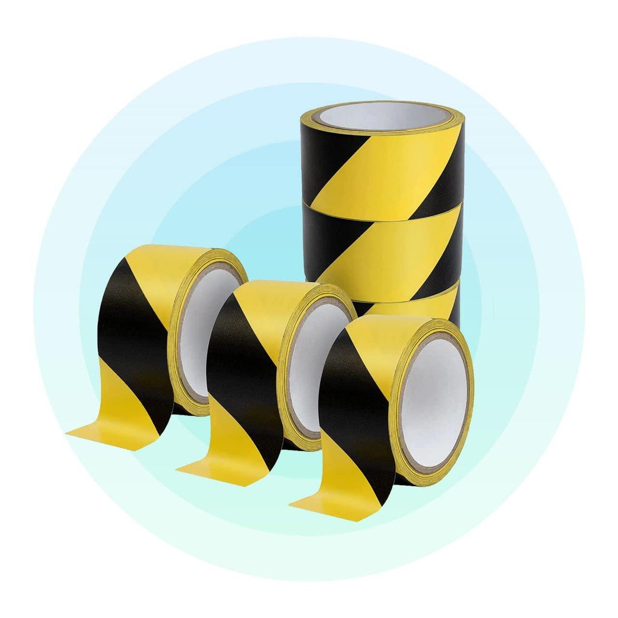 Floor Adhesive Marking Tape, 2 Inch Wide x 20 Meters Long | Black and Yellow Stripes for Safety and Organization - Singhal Mart