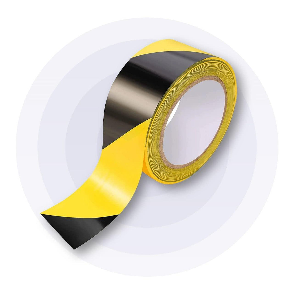 Floor Adhesive Marking Tape, 2 Inch Wide x 20 Meters Long | Black and Yellow Stripes for Safety and Organization - Singhal Mart