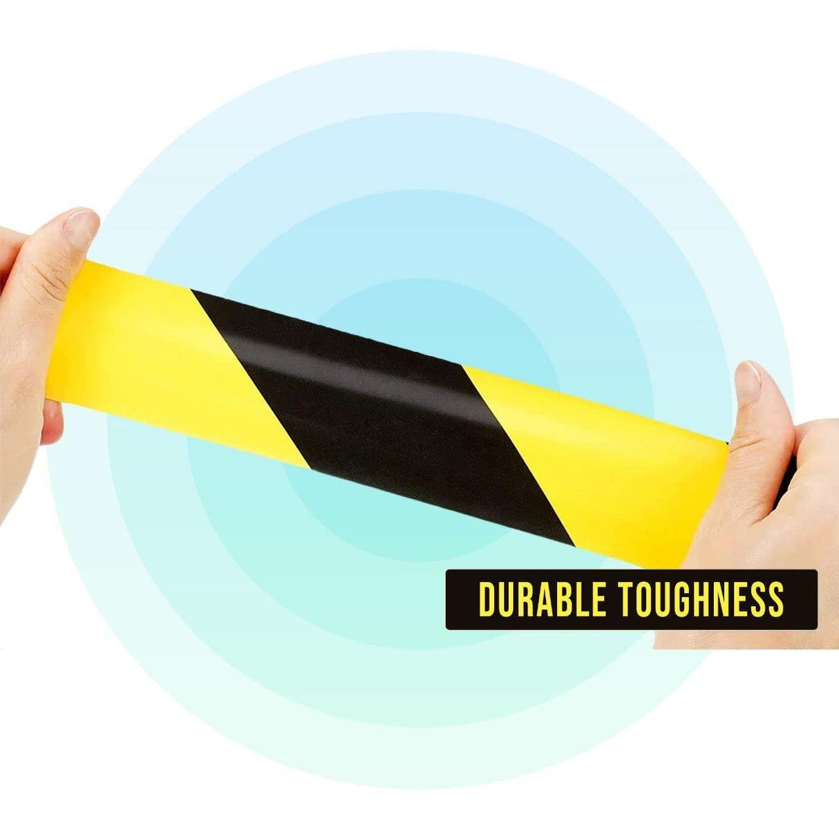 Floor Adhesive Marking Tape, 2 Inch Wide x 20 Meters Long | Black and Yellow Stripes for Safety and Organization - Singhal Mart