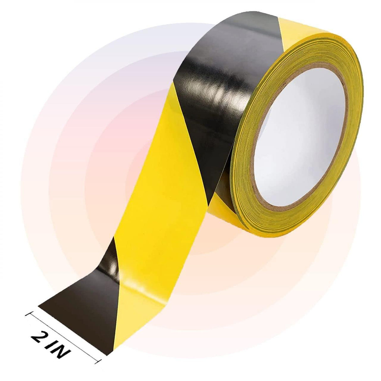 Floor Adhesive Marking Tape, 2 Inch Wide x 20 Meters Long | Black and Yellow Stripes for Safety and Organization - Singhal Mart