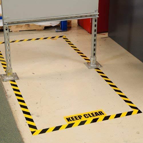 Floor Adhesive Marking Tape, 2 Inch Wide x 20 Meters Long | Black and Yellow Stripes for Safety and Organization - Singhal Mart