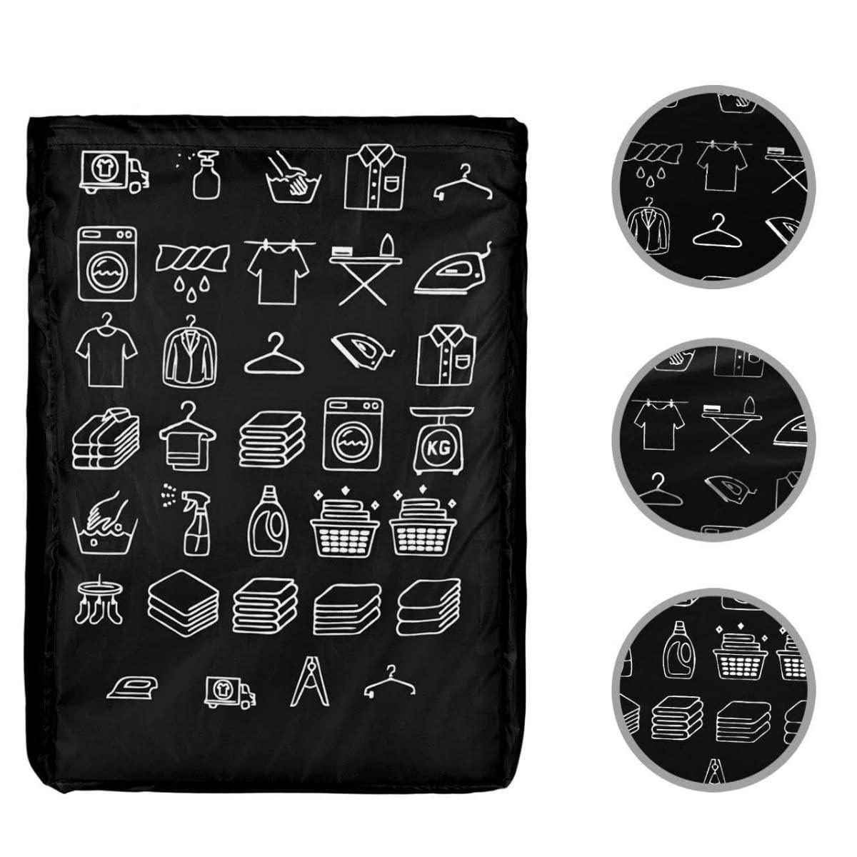Foldable Laundry Bag with Drawstring, Black, 13x20 Inch – Perfect for Travel & Washing Machine, Single Pack - Singhal Mart