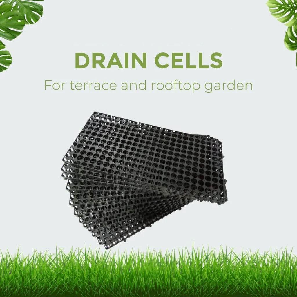 Garden Drain Cell Polypropylene Drainage Mat for Black, 50x25x2 CM - Singhal Mart