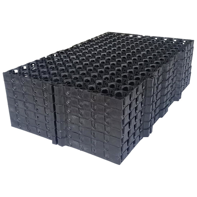 Garden Drain Cell and 20mm Drainage Mat, Black, 500 x 250 x 20 mm – Pack of 24, Perfect for Terrace and Kitchen Gardens - Singhal Mart