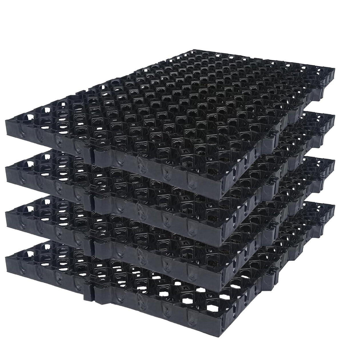 Garden Drain Cell and 20mm Drainage Mat, Black, 500 x 250 x 20 mm – Pack of 4, Perfect for Terrace and Kitchen Gardens - Singhal Mart