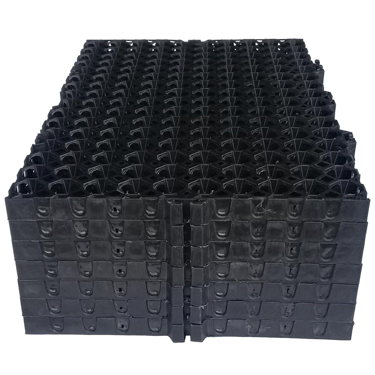 Garden Drain Cell and 20mm Drainage Mat for Terrace or Kitchen Garden, Black, 500 x 250 x 20 mm – Pack of 10 - Singhal Mart