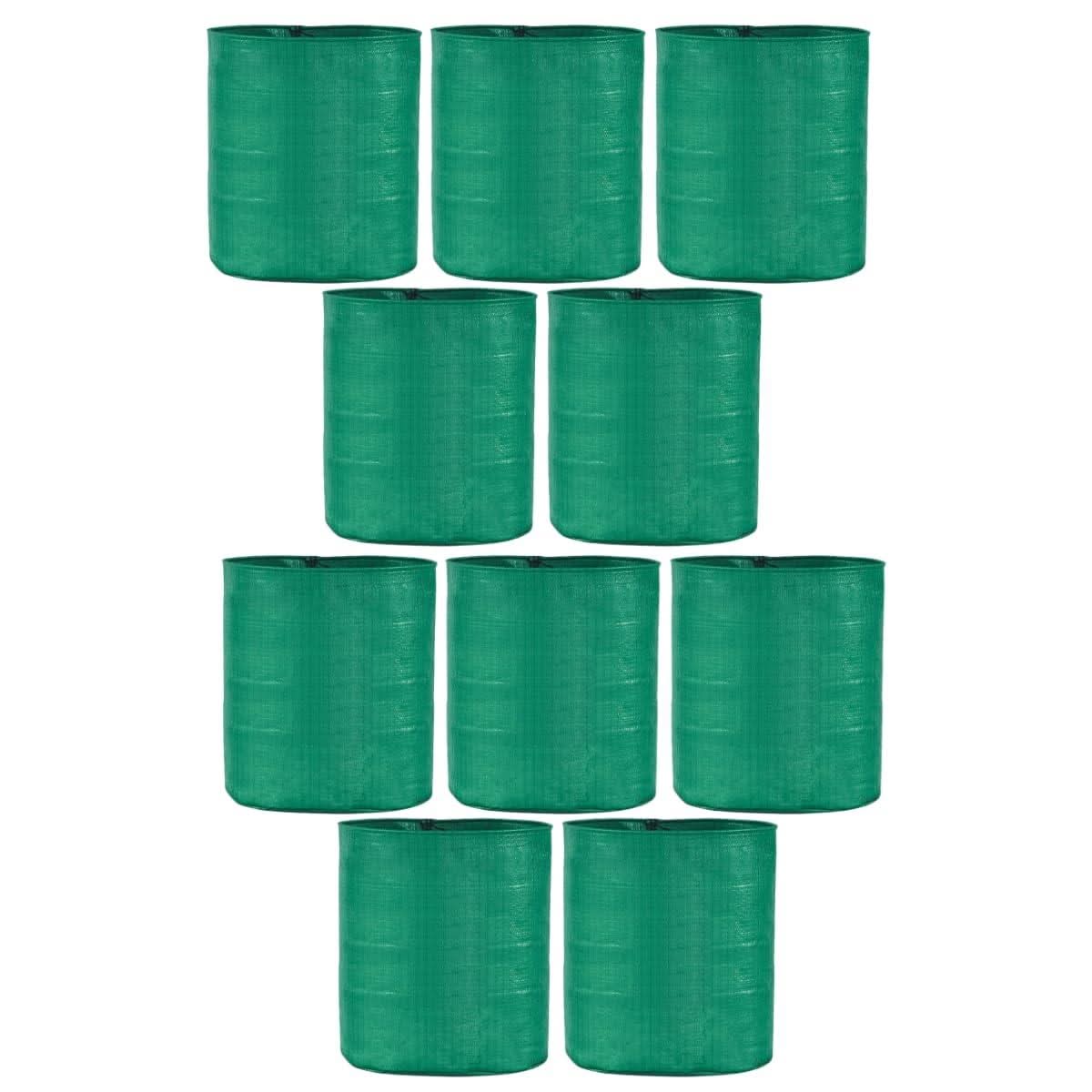 HDPE UV Protected Round Plants Grow Bags, Green Color Ideal for Terrace and Vegetable Gardening - Singhal Mart