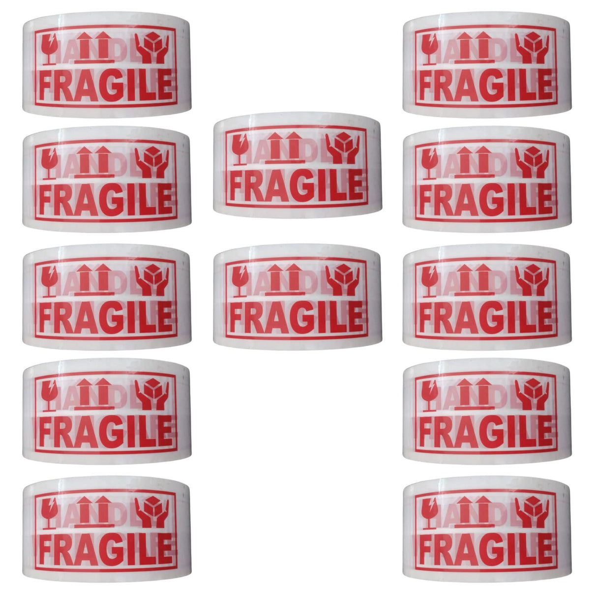 Handle with Care Fragile Tape – 12 Rolls of Printed Packaging Tape, 48mm x 65m Each - Singhal Mart
