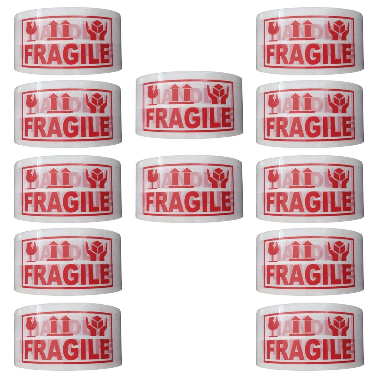 Handle with Care Fragile Tape – 12 Rolls of Printed Packaging Tape, 48mm x 65m Each - Singhal Mart