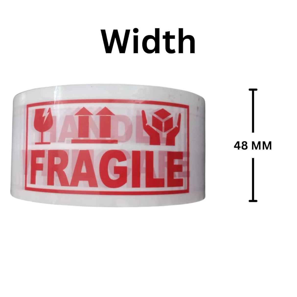 Handle with Care Fragile Tape – 12 Rolls of Printed Packaging Tape, 48mm x 65m Each - Singhal Mart